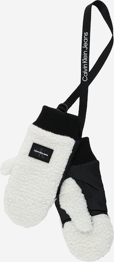 Calvin Klein Jeans Μονοκόμματα γάντια 'Sherpa' σε μαύρο / λευκό, Άποψη προϊόντος