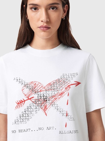 AllSaints Тениска 'HEARTACHE LISA' в бяло