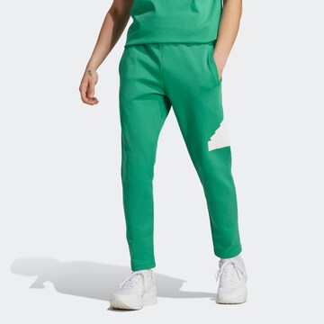 ADIDAS SPORTSWEAR Tapered Workout Pants 'Future Icons Badge Of Sport' in Green: front