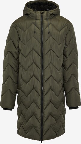 Threadbare Between-Seasons Coat in Green: front