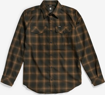 G-Star RAW Regular fit Button Up Shirt in Brown: front