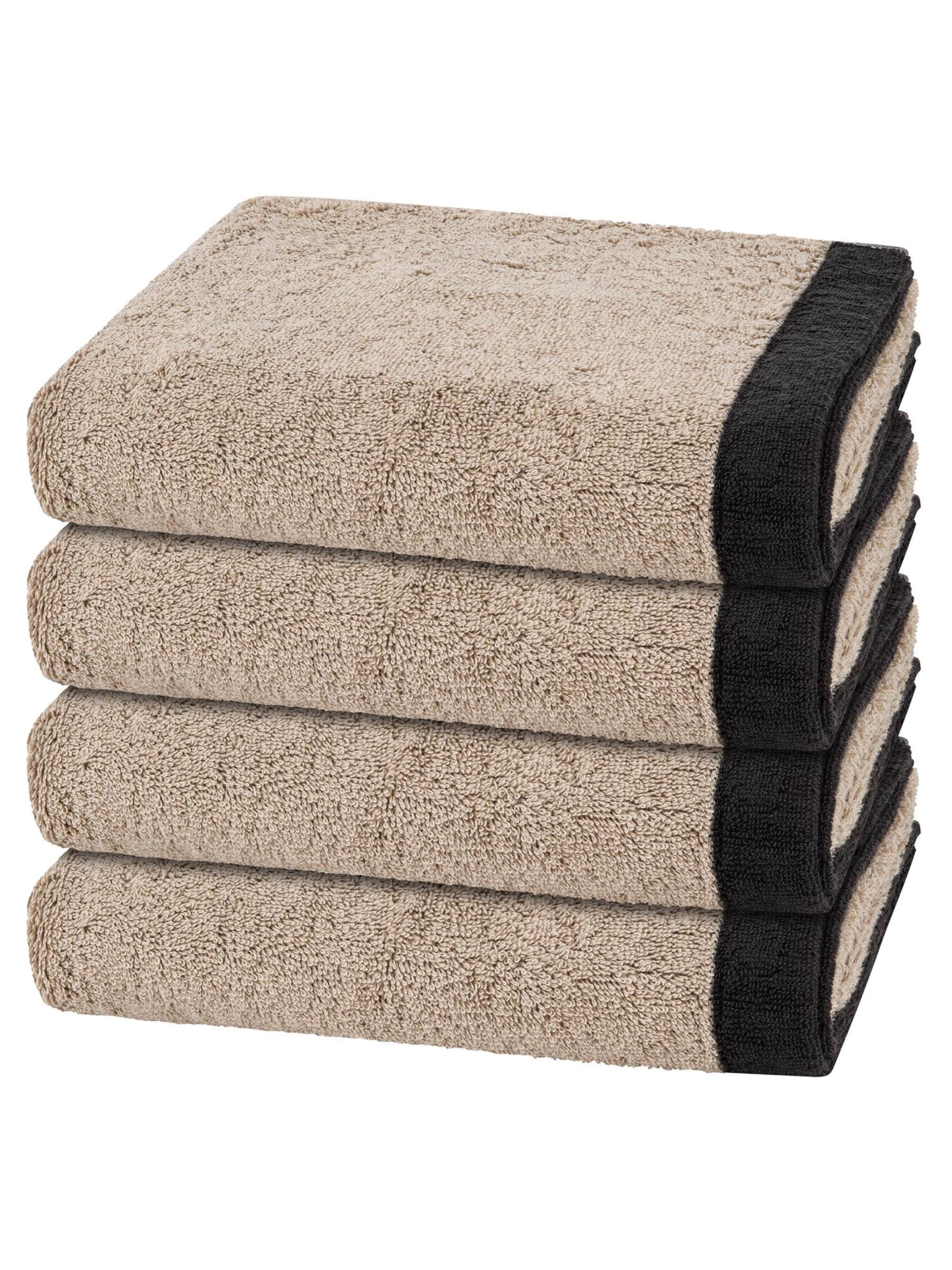 Cawö Handtuch 'Lifestyle Splash'‌‌‌‌ in Beige: Vorderseite