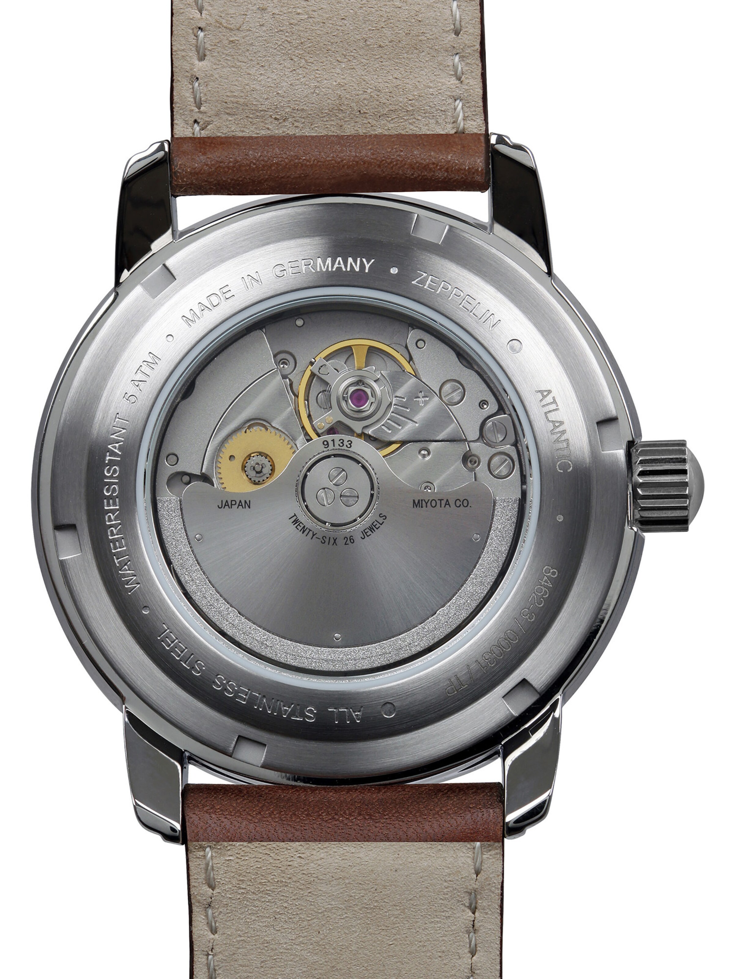 Zeppelin Analoog horloge 'Atlantic automatic power reserve' in Bruin