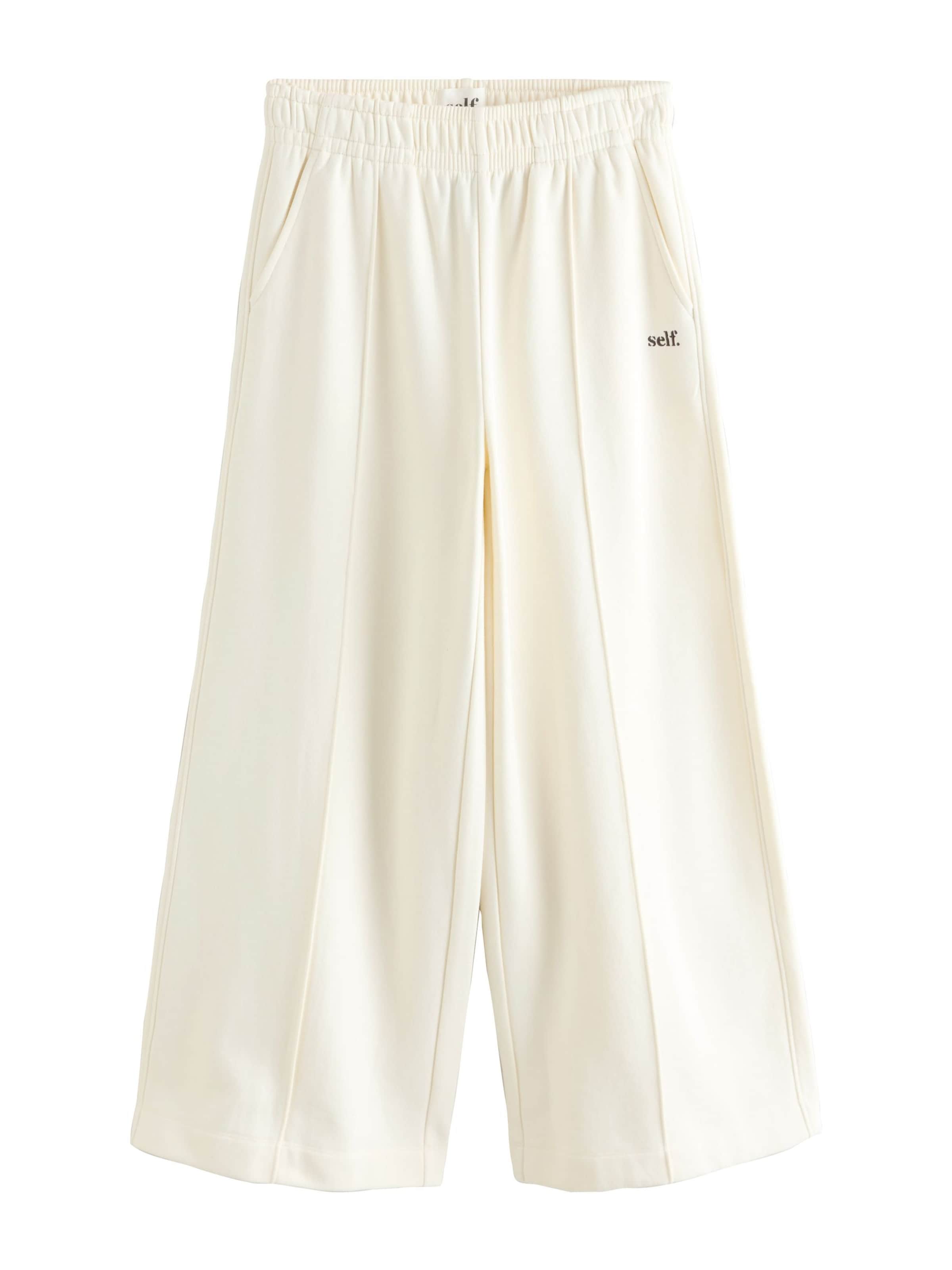 self. Wide leg Trousers in Beige: front