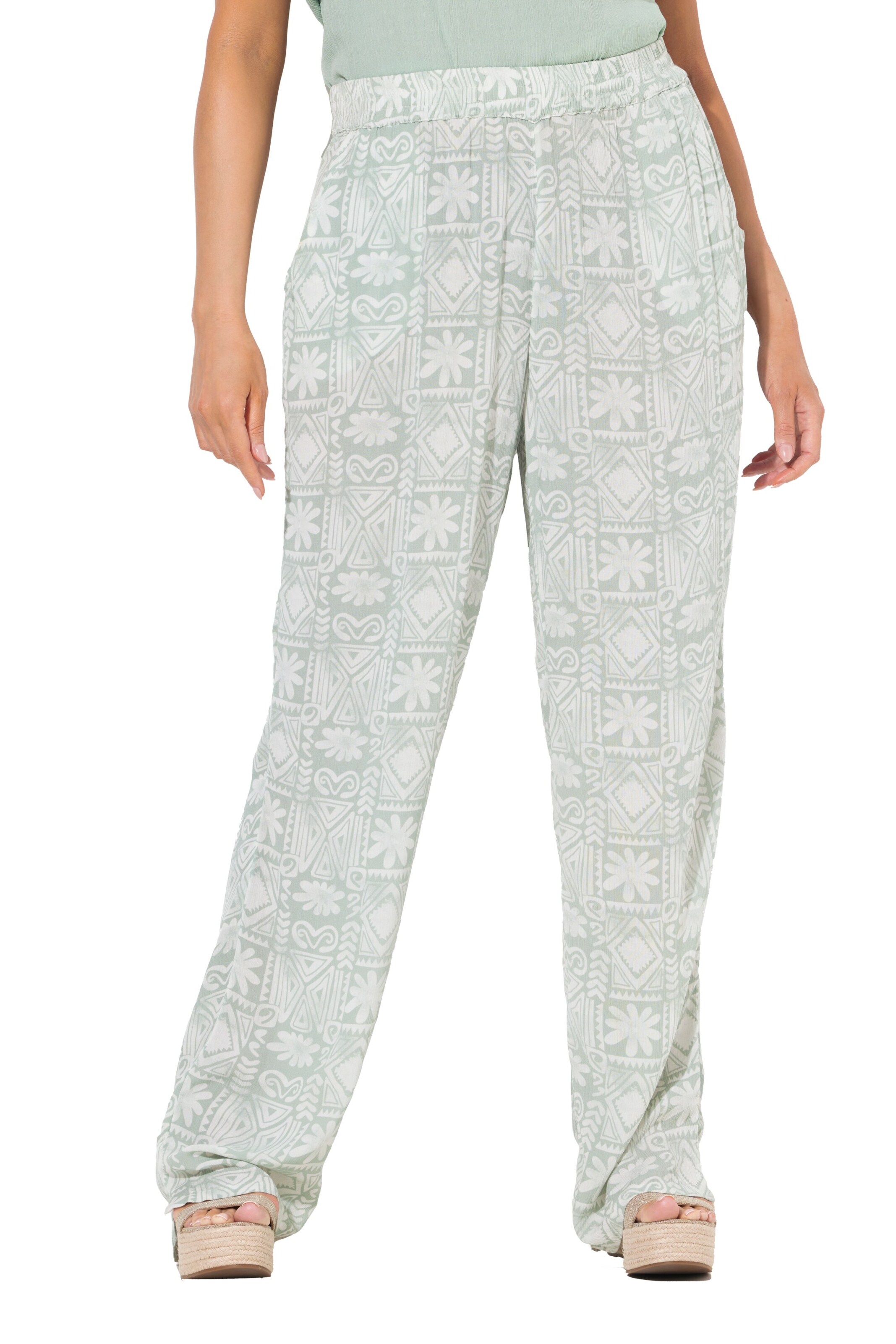 Ulla Popken Regular Hose in Grün: Vorderseite