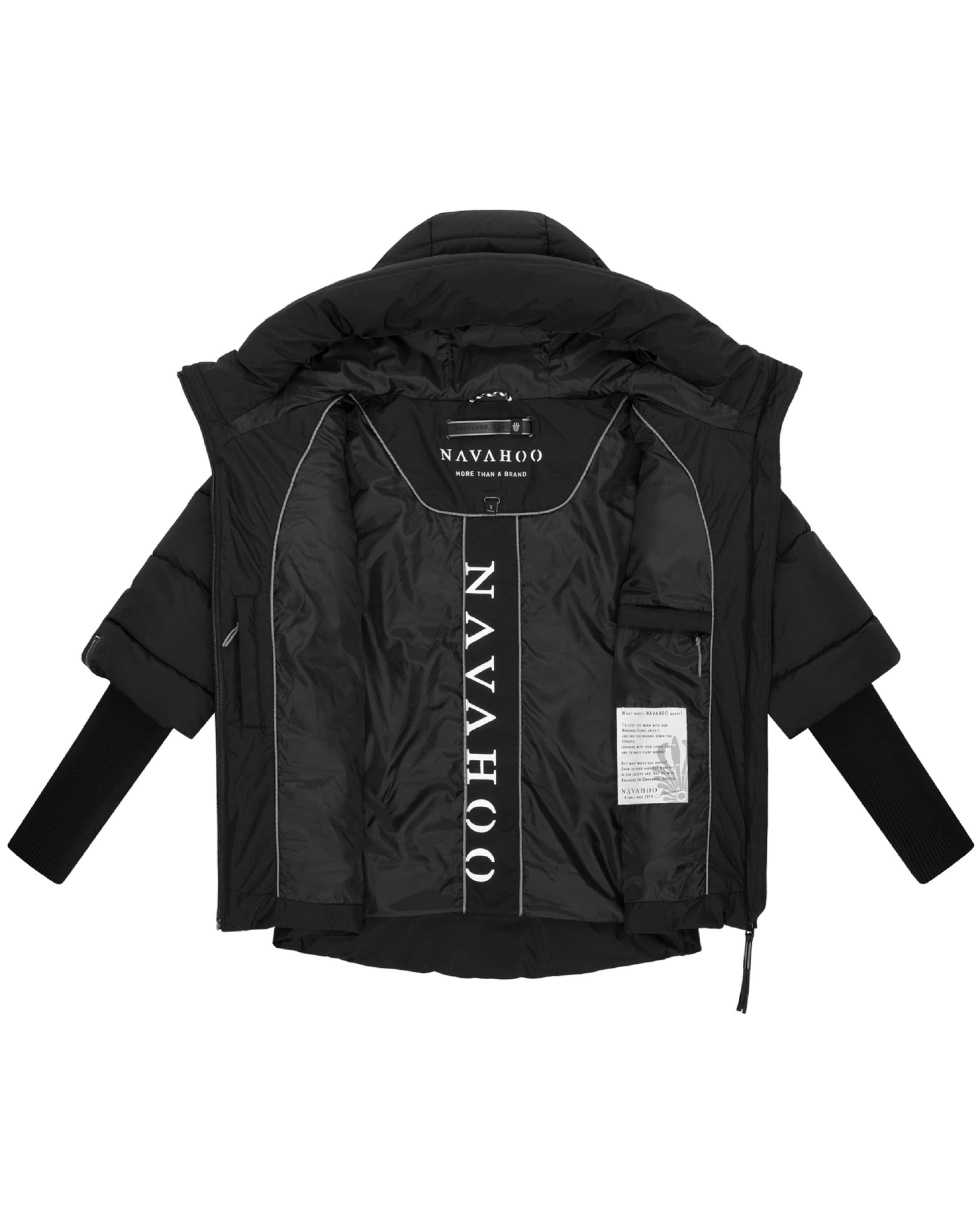 NAVAHOO Wintrjacke 'Lotusherz XIV' in Schwarz
