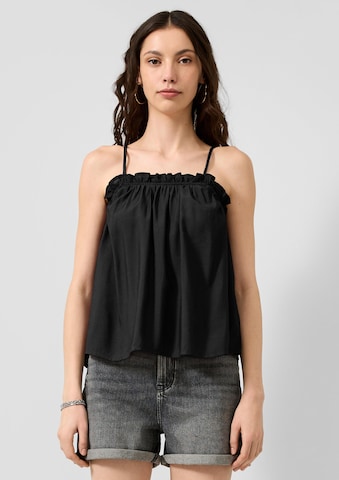 QS Top in Schwarz: Vorderseite