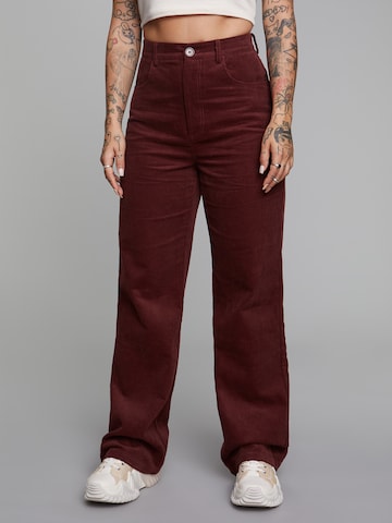 ABOUT YOU x Sharlota Trousers 'Mona' in Brown: front