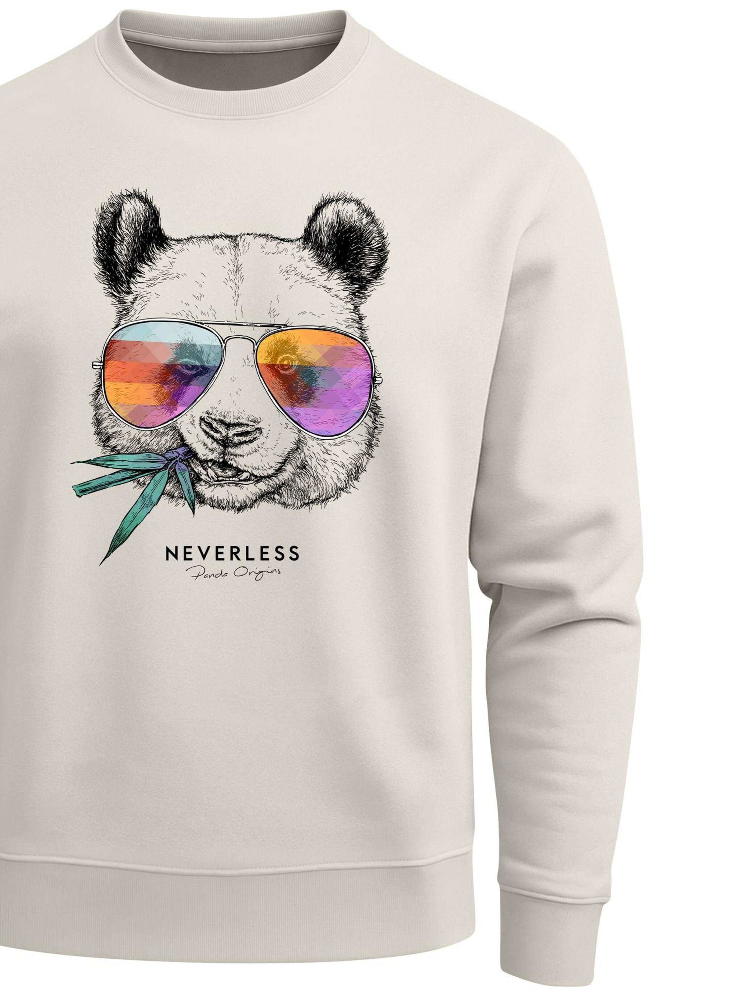 Neverless Sweatshirt 'Panda Bambus' in Beige