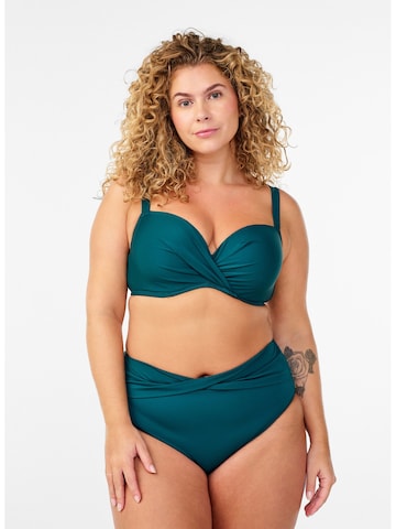 Swim by Zizzi Bikinibroek 'STINA' in Groen: voorkant