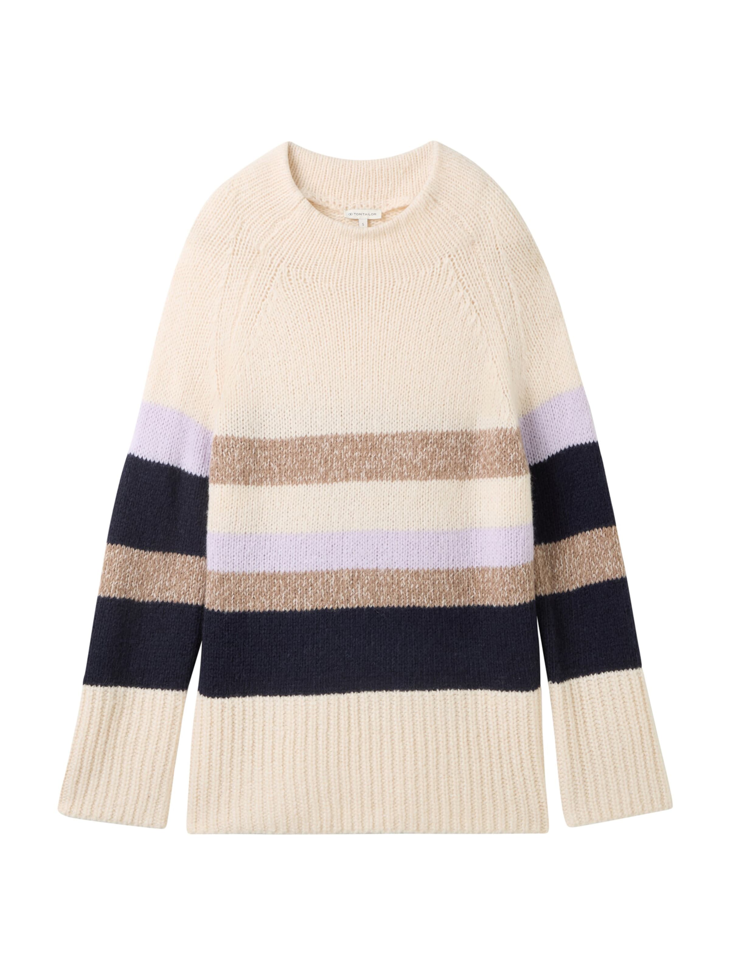 TOM TAILOR Pull-over en crème / camel / bleu marine / lilas, Vue avec produit