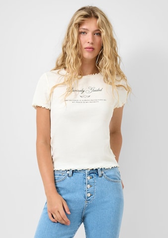 T-shirt QS en beige : devant