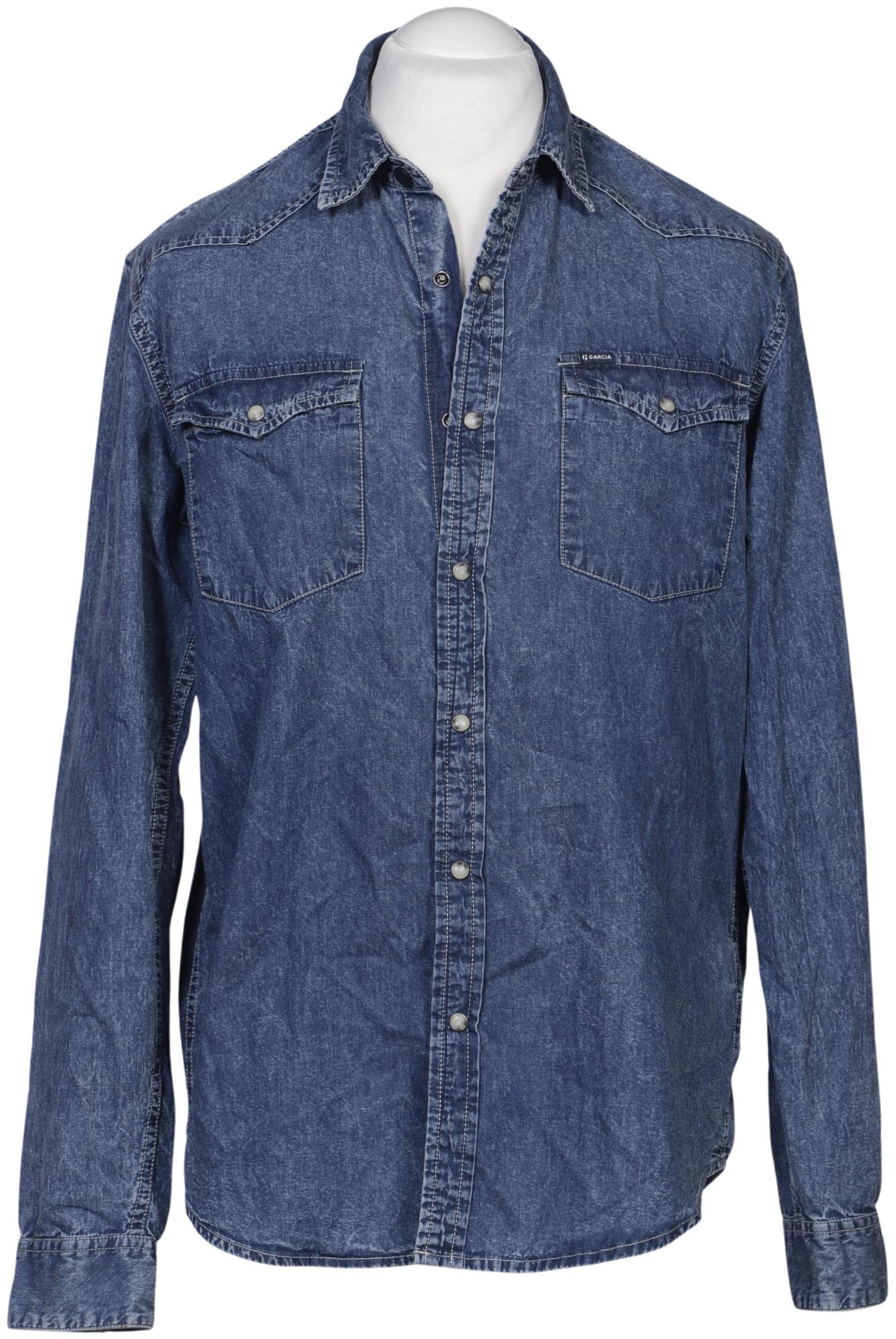 GARCIA Button Up Shirt in L in Blue: front