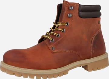 JACK & JONES Lace-Up Boots 'STOKE' in Brown: front