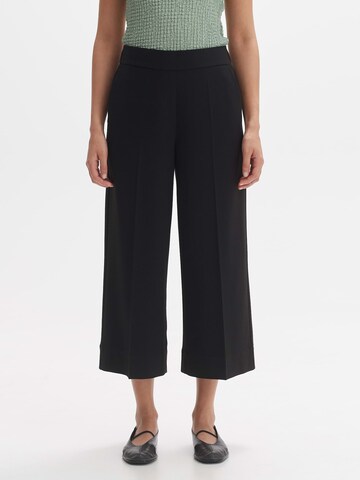 OPUS Loose fit Pleated Pants 'Medawi' in Black: front