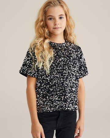 T-Shirt WE Fashion en argent : devant