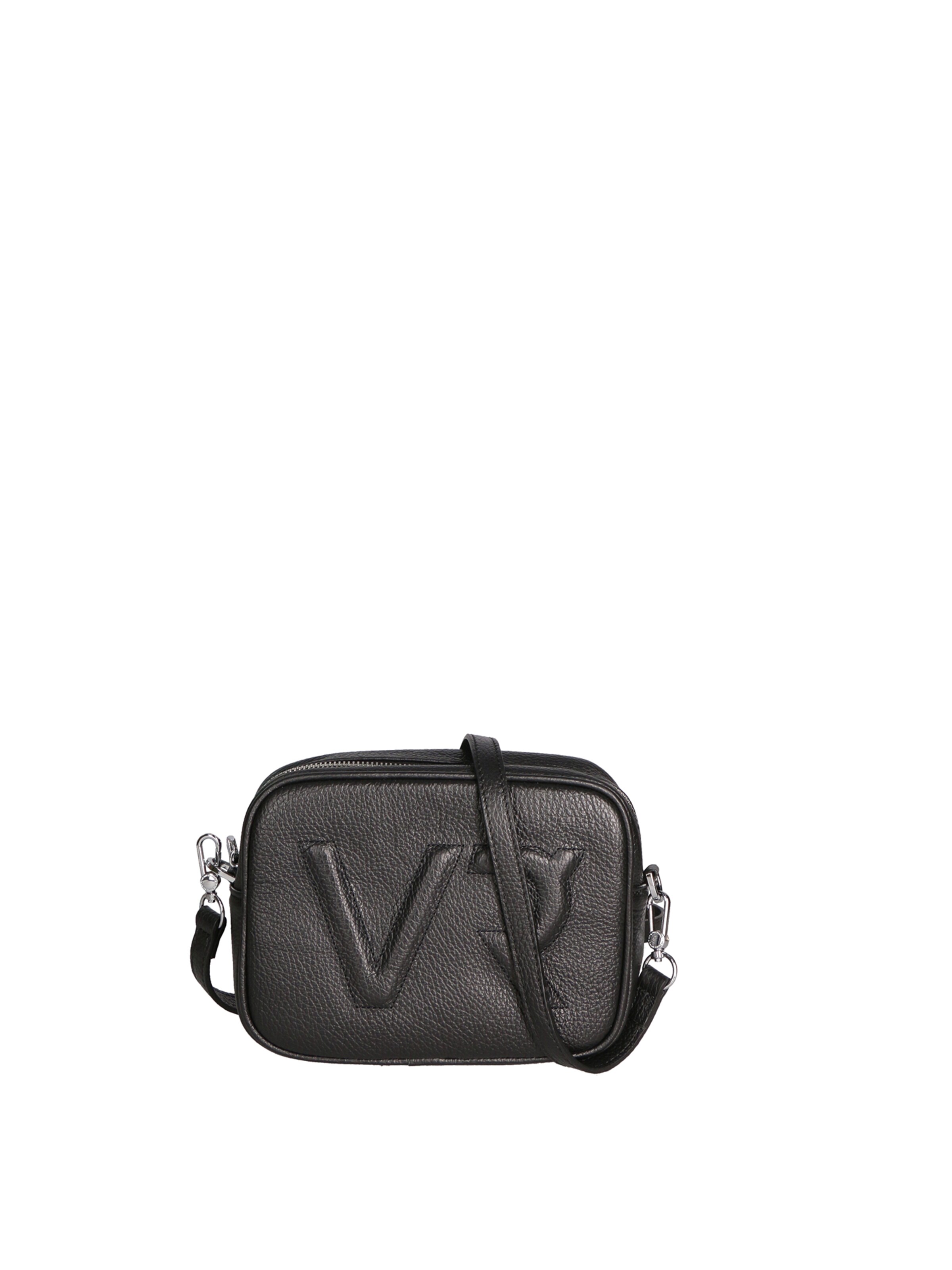 Borsa a tracolla 'Borsa a Tracolla Donna Pelle Virginia Rhinè Zip' di Virginia Rhinè in nero: frontale