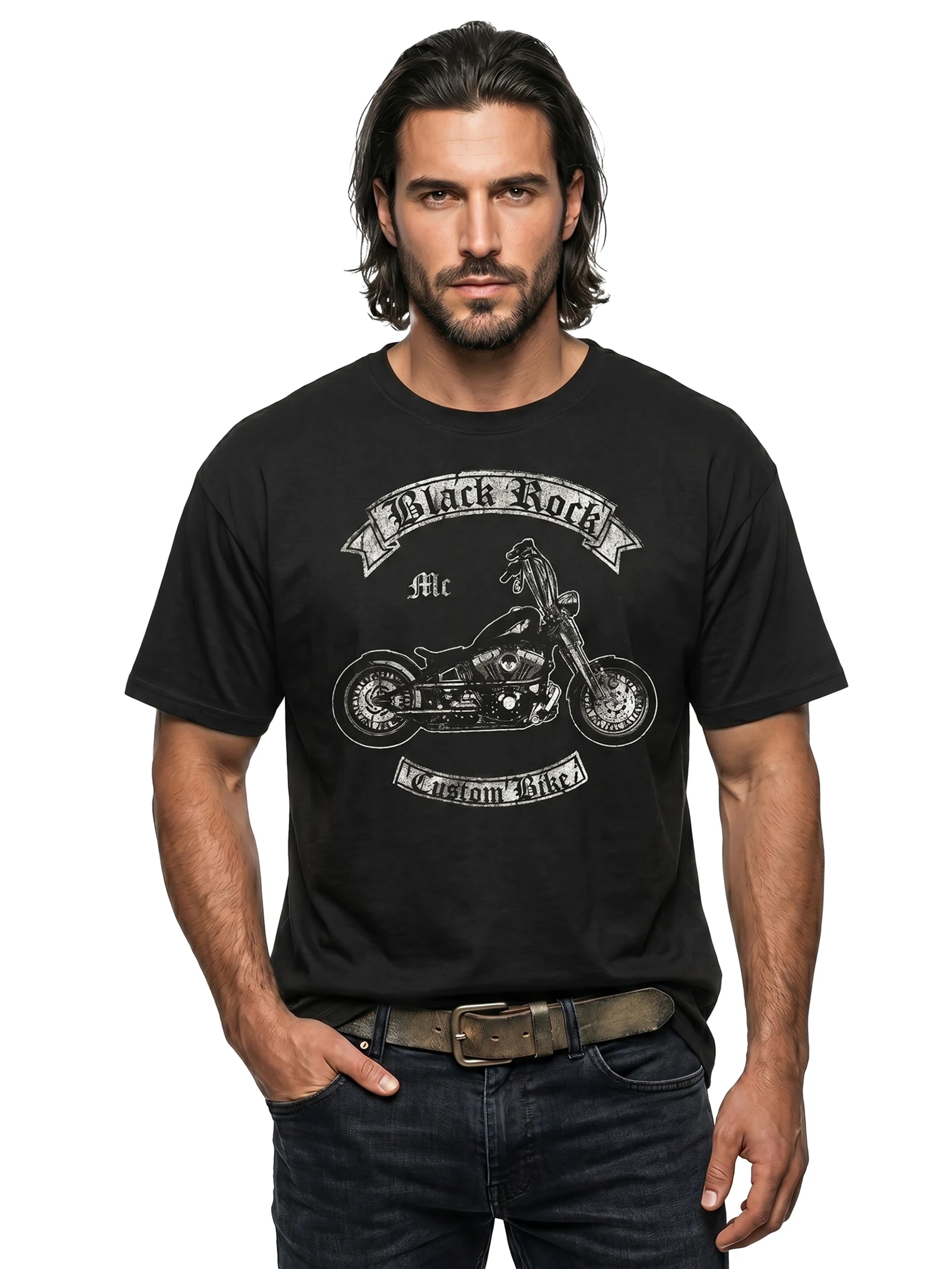MAKAYA Shirt 'Black Rock' in Black: front
