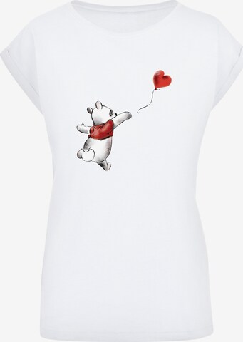 F4NT4STIC Shirt 'Disney Winnie Puuh Ballon' in Wit: voorkant