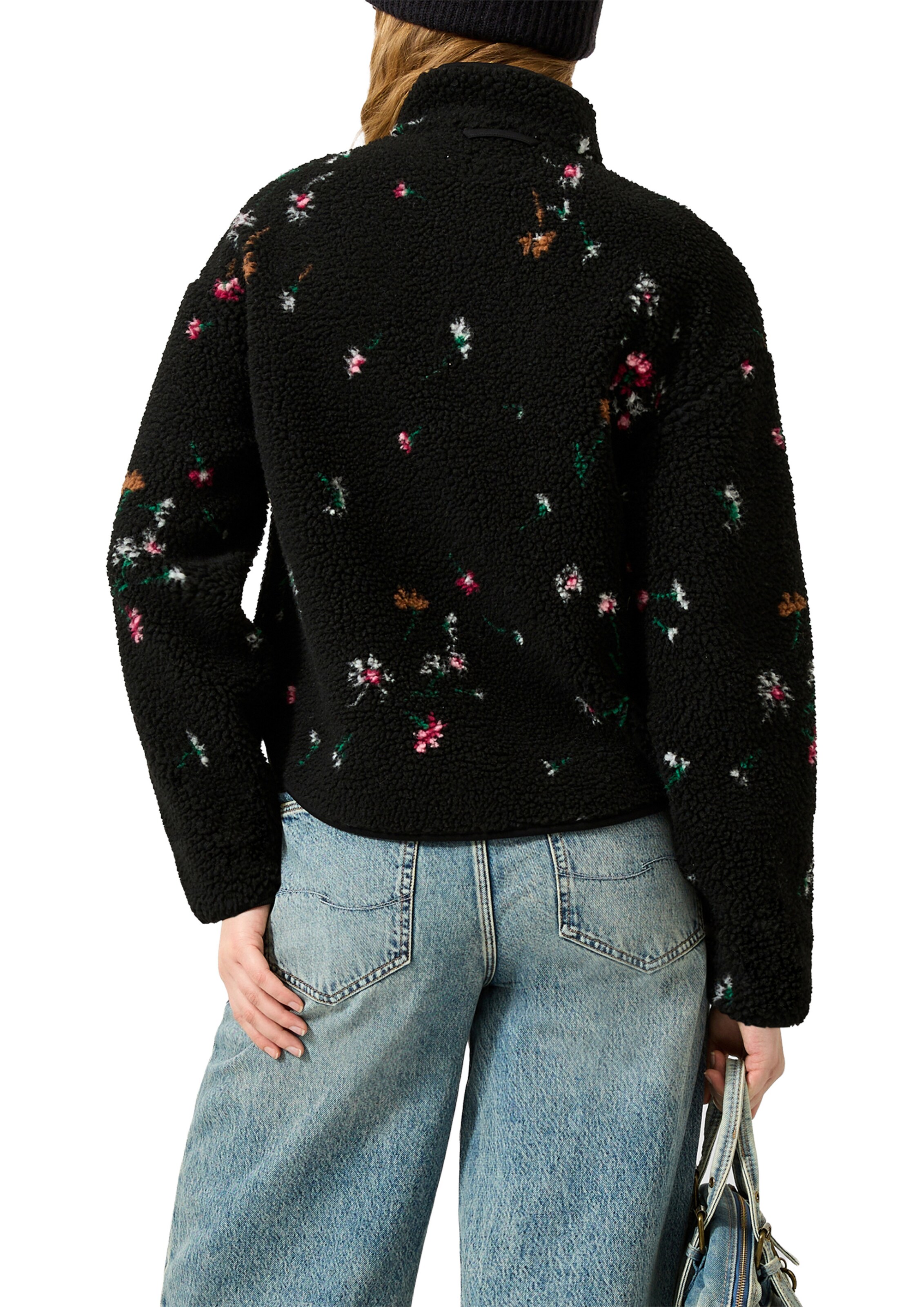 QS Fleece jas in Zwart: terug