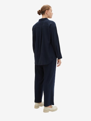 Tom Tailor Women + Široký strih Nohavice s pukmi - Modrá