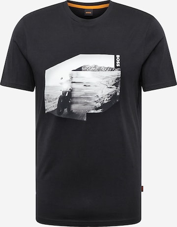 T-Shirt 'Teglow' BOSS en noir : devant