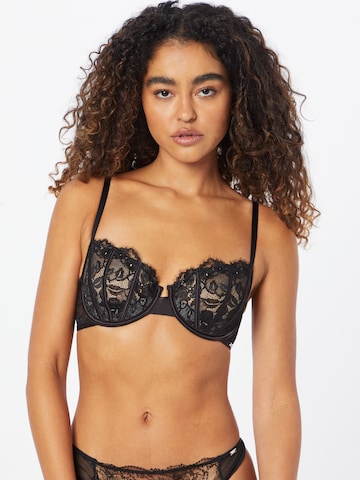 Lindex Balconette Bra 'Amie' in Black: front