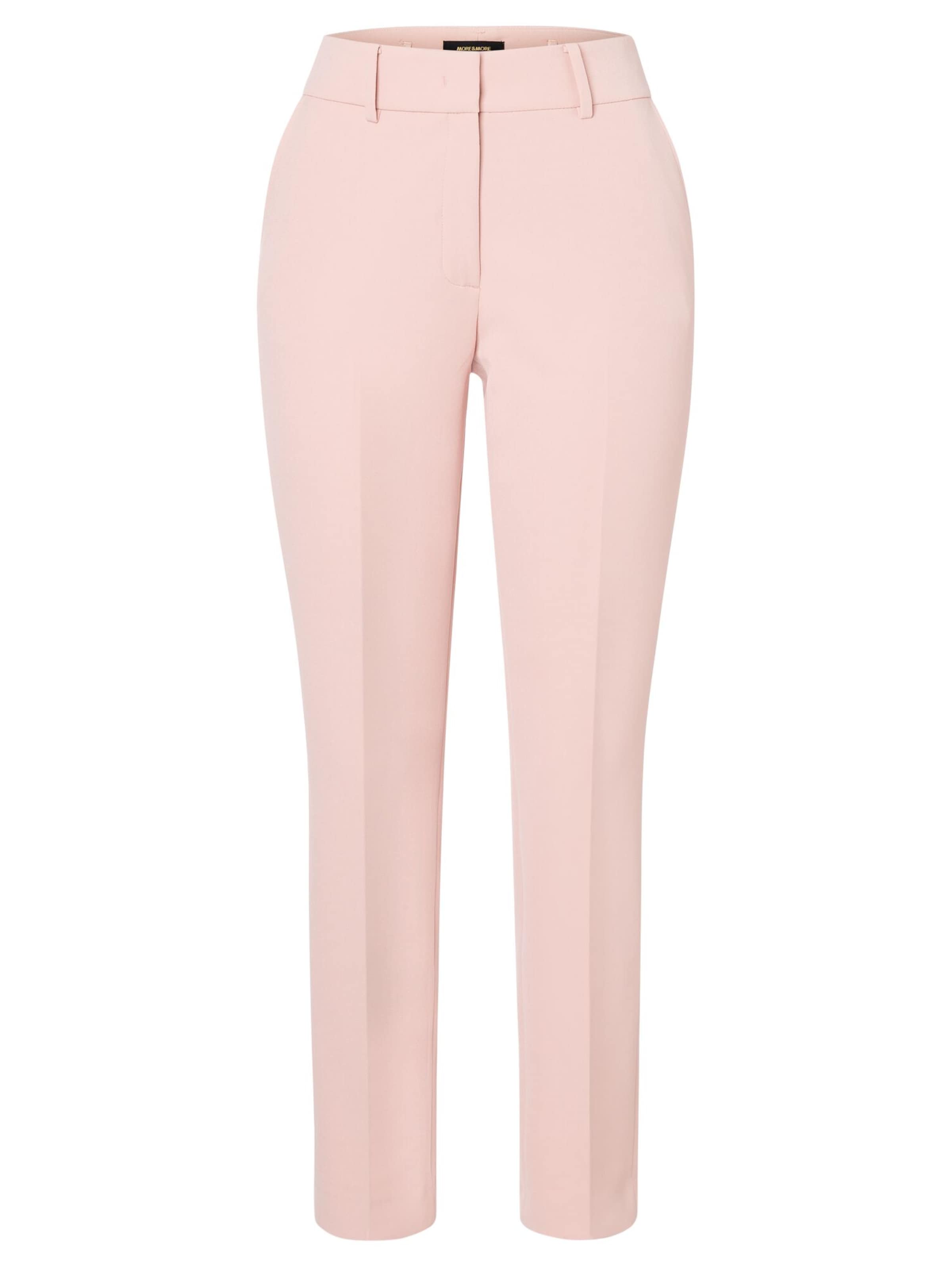 Coupe slim Pantalon à plis MORE & MORE en rose : devant
