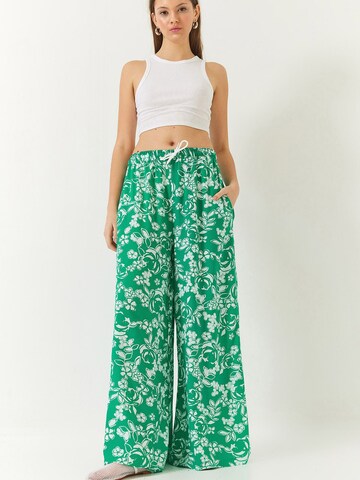 Wide Leg Pantalon Bianco Lucci en vert
