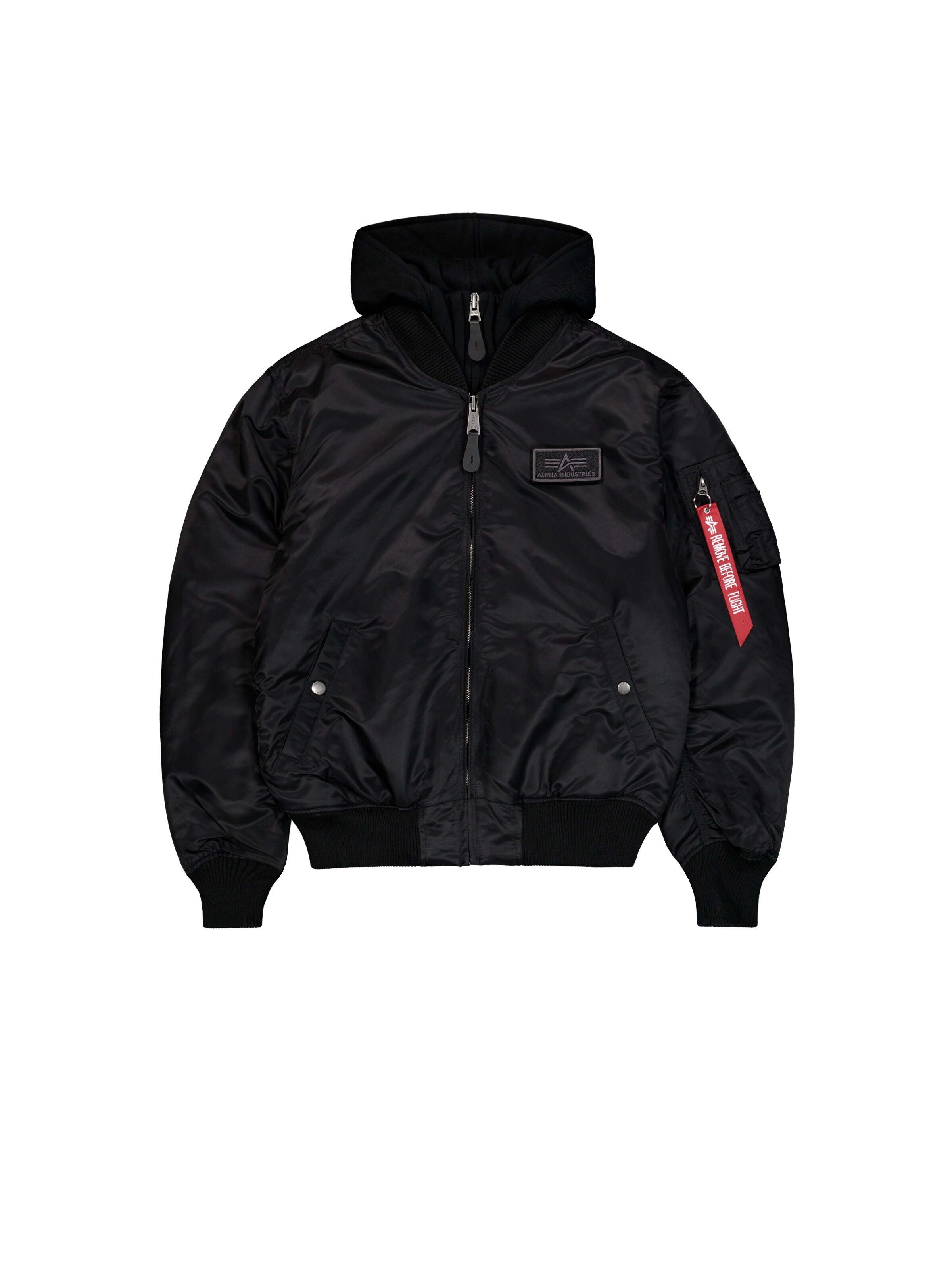 ALPHA INDUSTRIES Between-Season Jacket 'MA-1 D-Tec' in Black: front