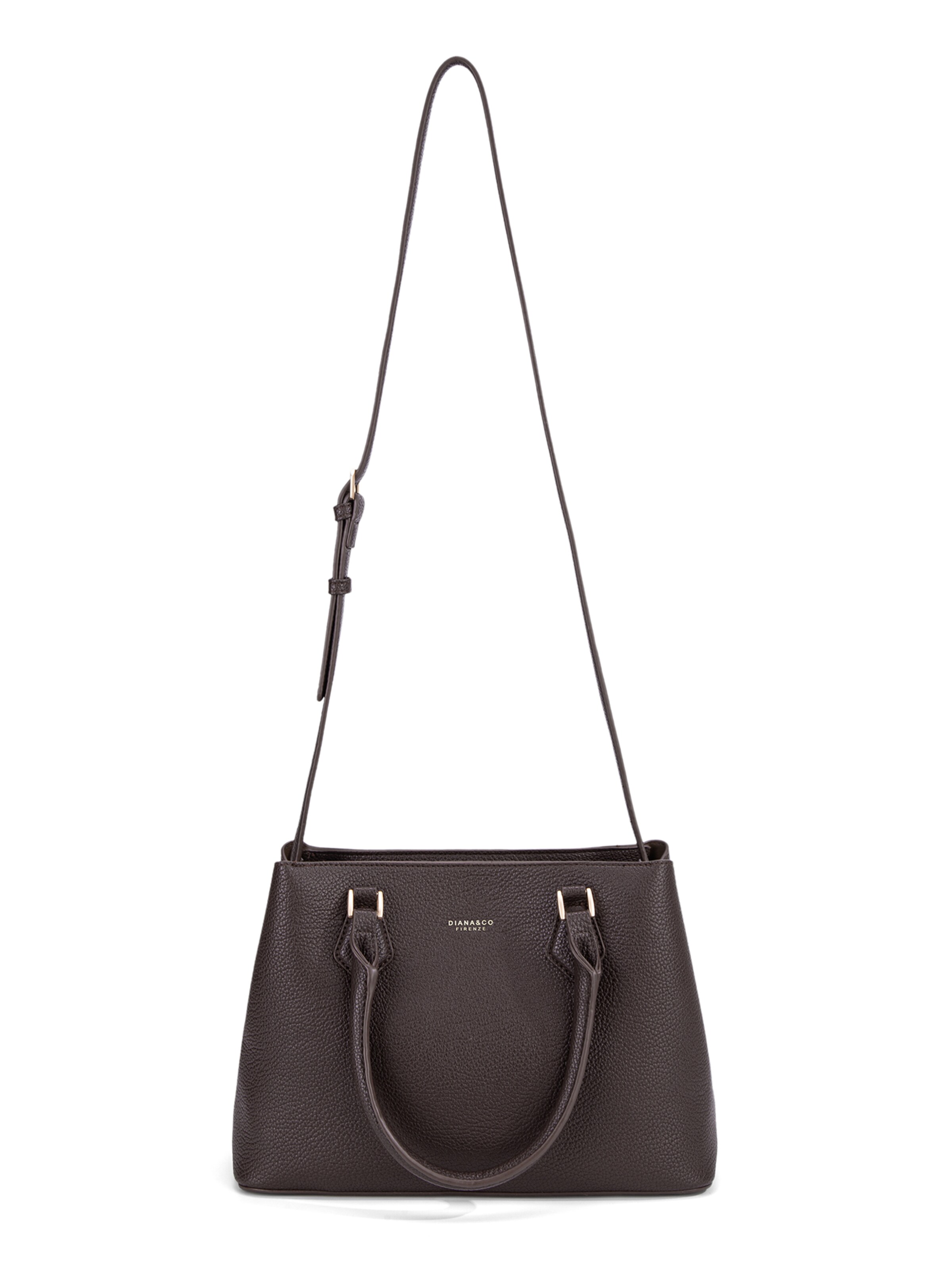 Borsa a mano 'Borsa a Mano Donna Vegan Leather con Tracolla Rimovibile - Diana&Co' di Diana&Co. in marrone