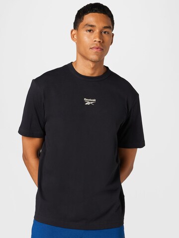 Reebok Shirt 'Vector' in Zwart: voorkant