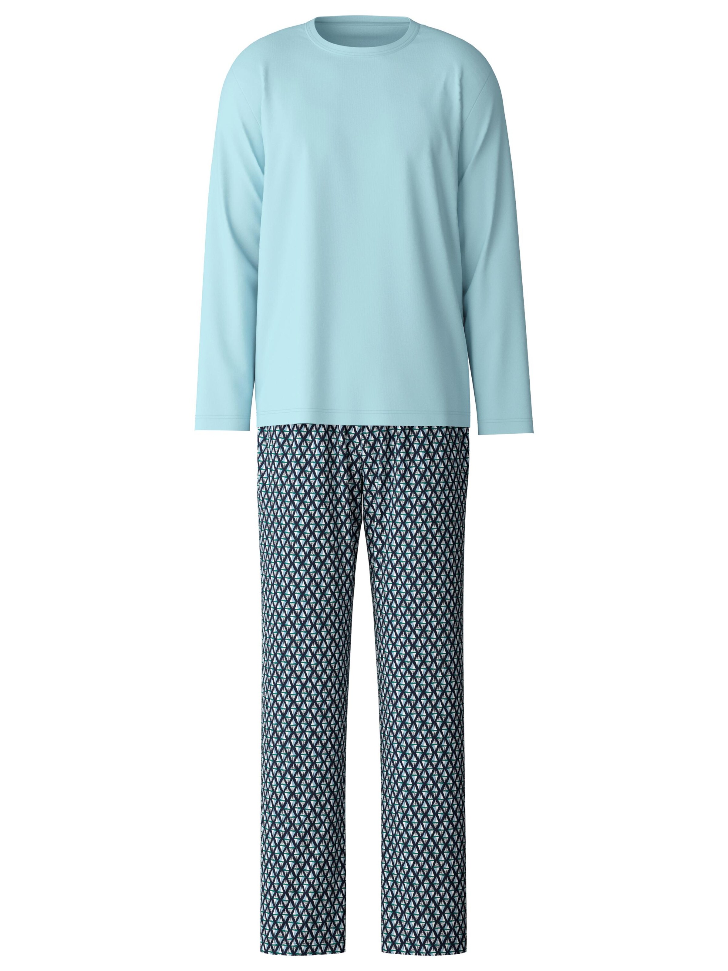 CALIDA Pyjama lang 'Relax Streamline'‌‌‌ in Blau: Vorderseite