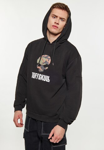 Sweat-shirt TUFFSKULL en noir : devant