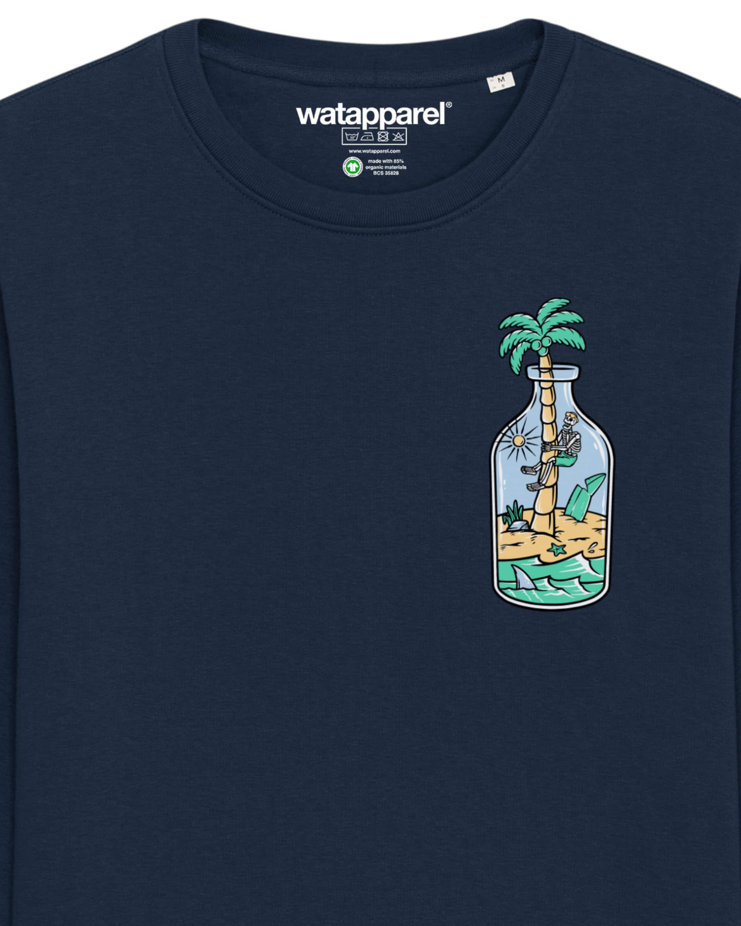 Watapparel Sweatshirt ' Holiday in a bottle ' in Blau