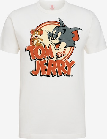 LOGOSHIRT T-Shirt 'Tom & Jerry' in Weiß: predná strana