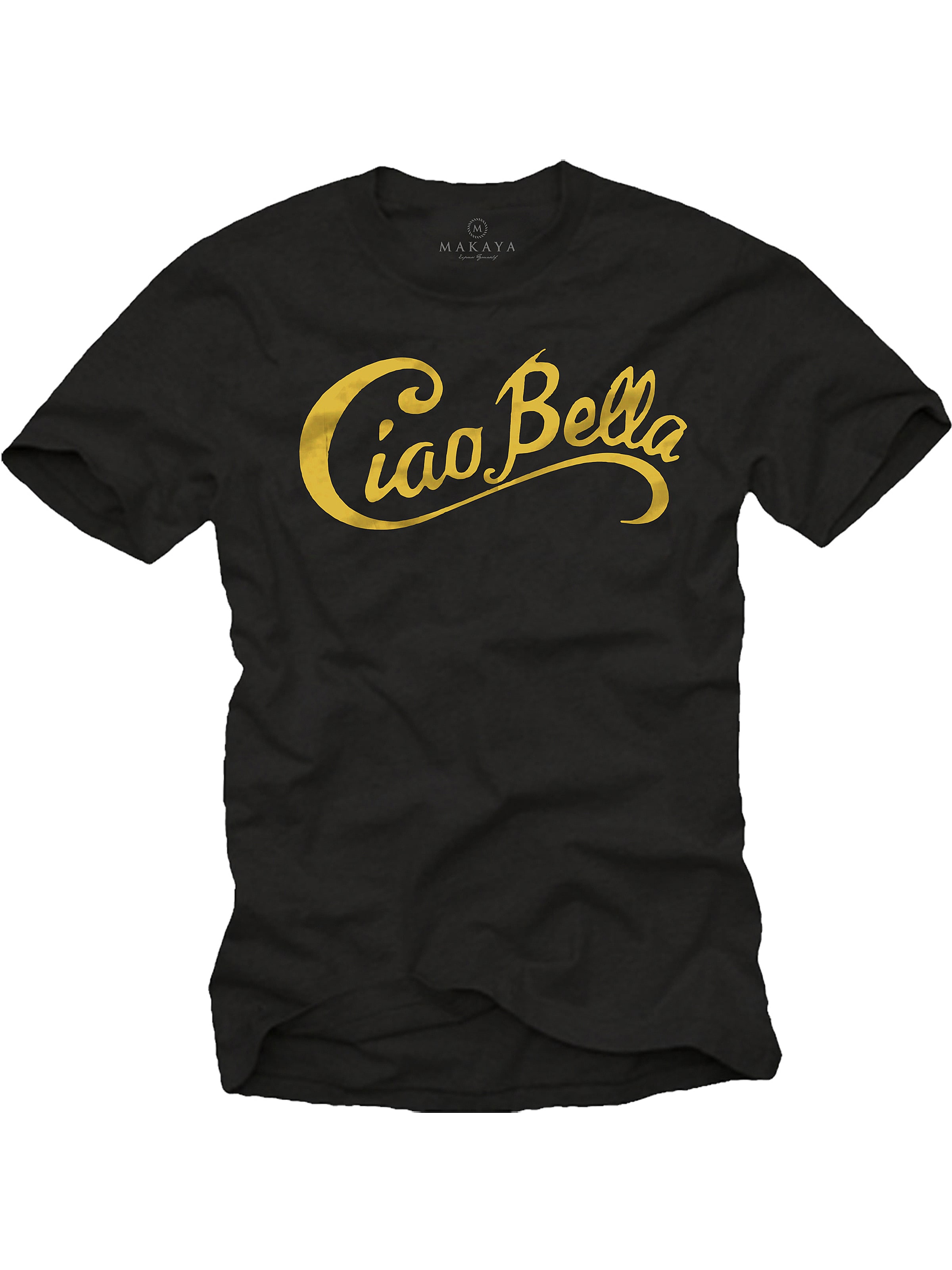 MAKAYA Shirt 'Ciao Bella' in Black: front