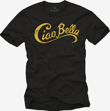 MAKAYA Shirt 'Ciao Bella' in Black: front