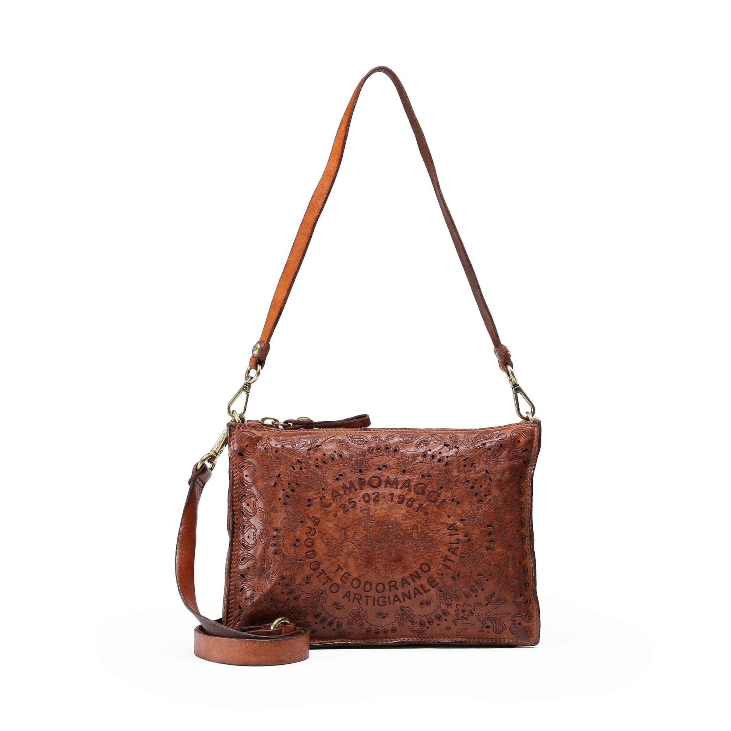 Campomaggi Schoudertas 'Eva' in Bruin: voorkant