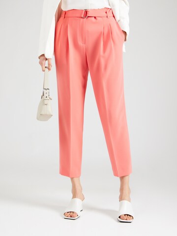 BOSS Tapered Trousers with creases 'Tapiah' in Pink: front