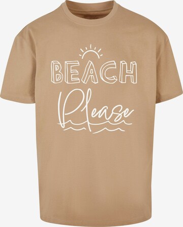 Merchcode Shirt 'Beach Please' in Beige: front