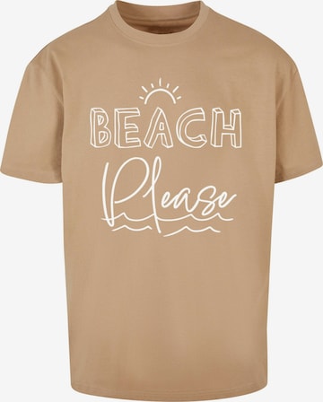 Merchcode Shirt 'Beach Please' in Beige: voorkant