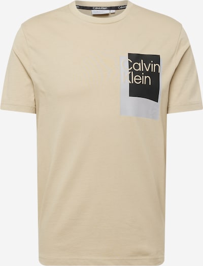 Calvin Klein Μπλουζάκι σε μπεζ / μαύρο / ασημί, Άποψη προϊόντος
