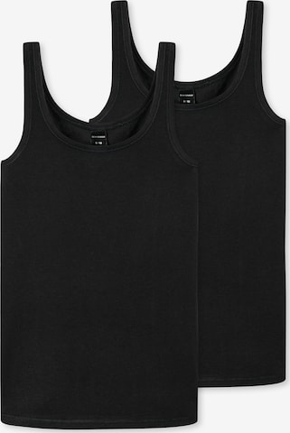 SCHIESSER - Camiseta térmica en negro: frente