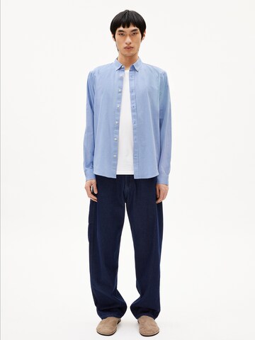 ARMEDANGELS Regular Fit Hemd QUAASA (GOTS) in Blau