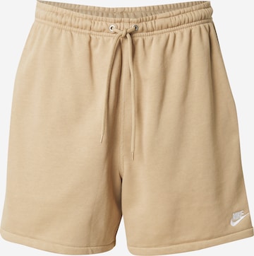 Pantalon 'CLUB' Nike Sportswear en beige : devant