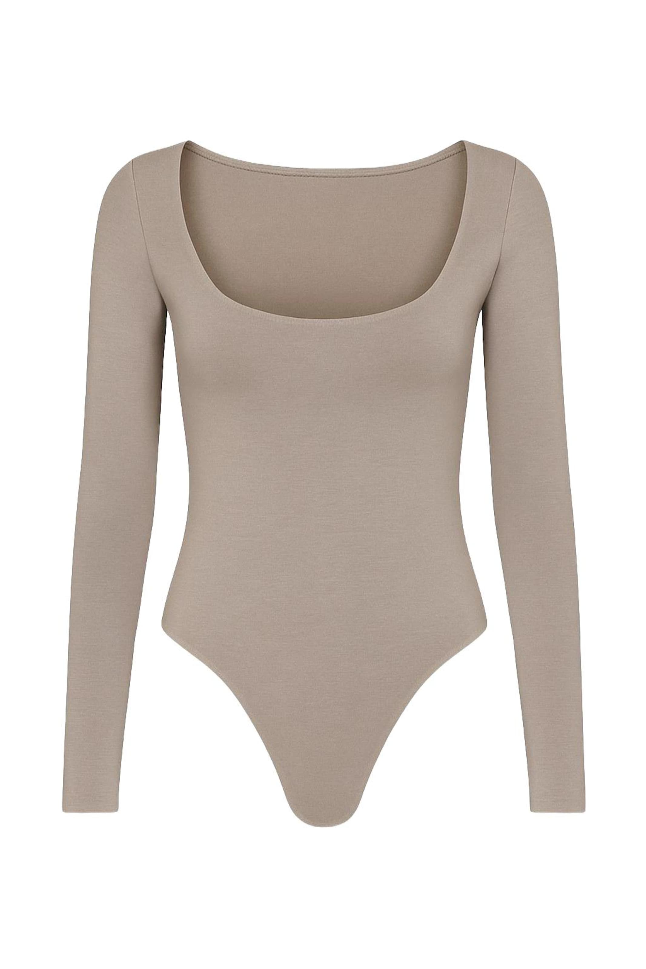 For You Moda Shirt bodysuit in Beige: front