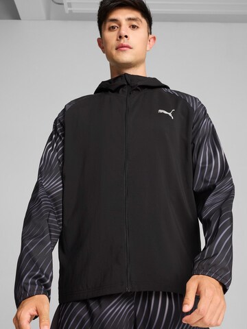PUMA Athletic Jacket 'RUN FAVORITE' in Black: front