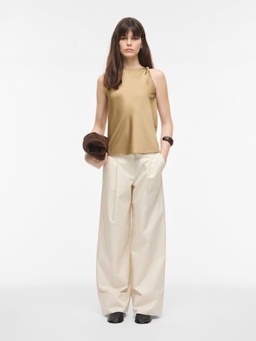 Wide Leg Pantalon à pince ROUGE EDIT en beige