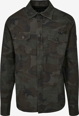 Brandit Button Up Shirt in Green: front